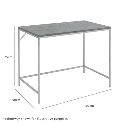 Jay Marble Effect Desk - Chrome