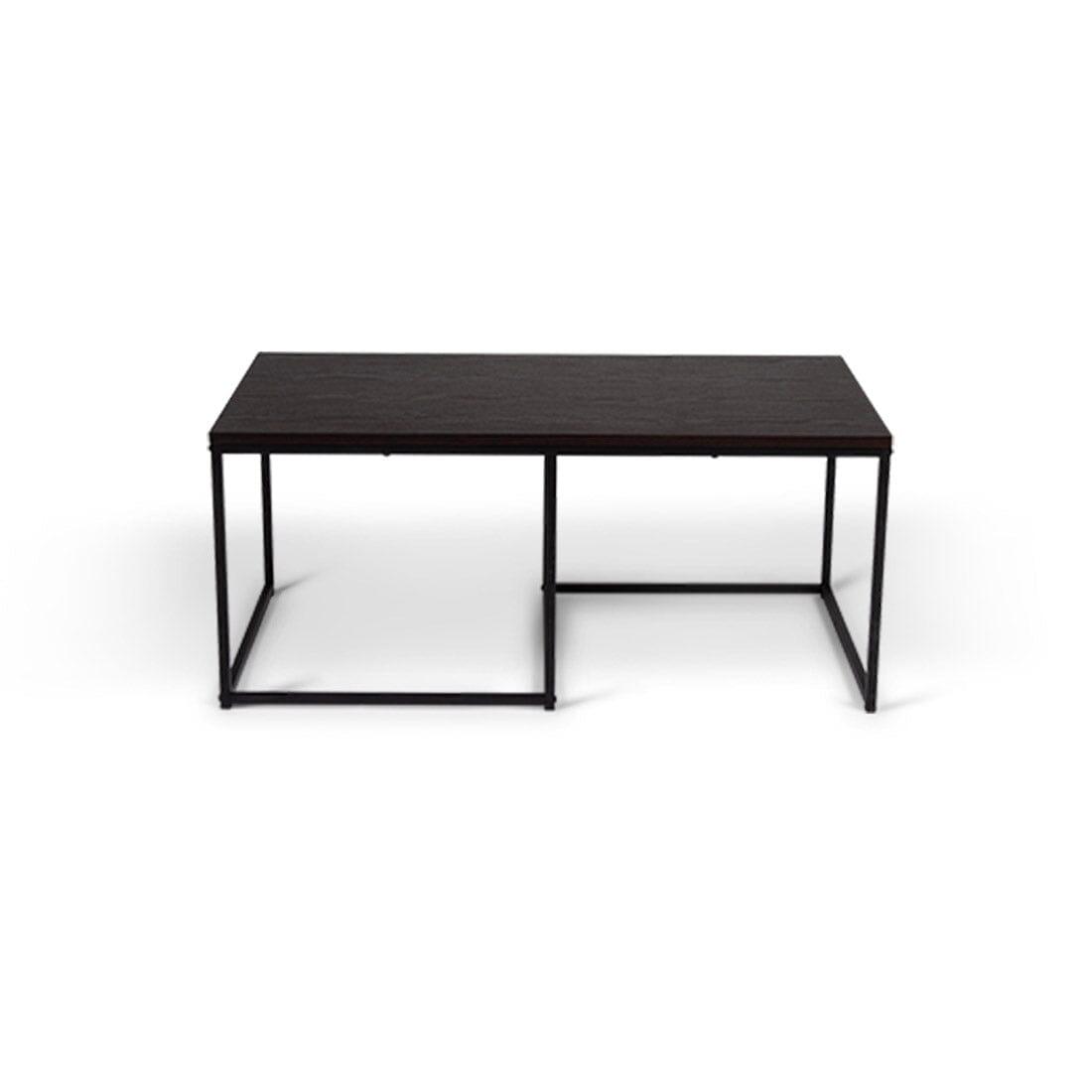 Jay Large Coffee Table Black Frame Walnut Top