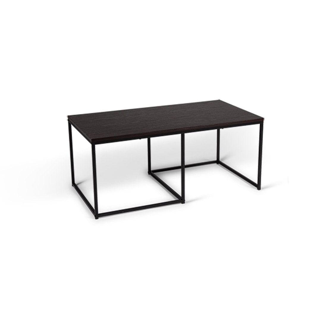 Jay Large Coffee Table Black Frame Walnut Top