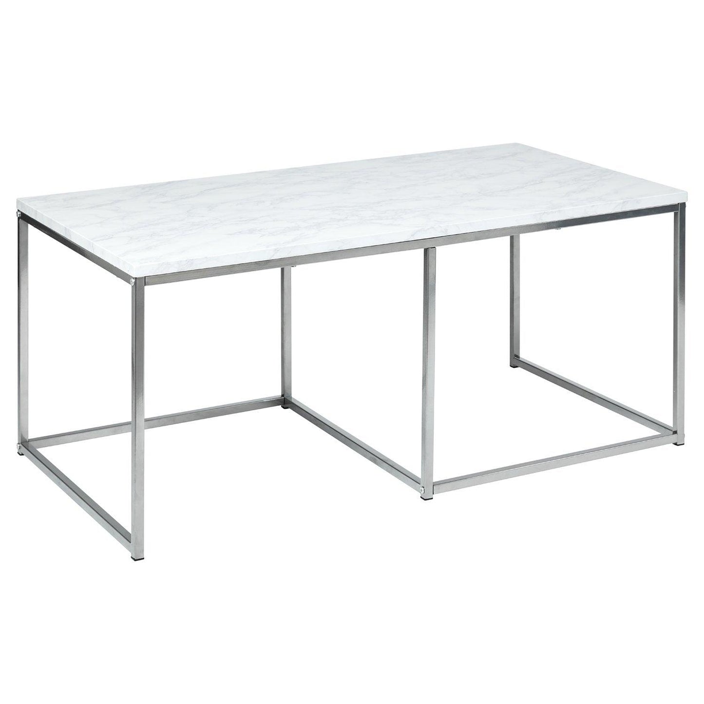 Jay Coffee Table - Marble effect and chrome - Laura James