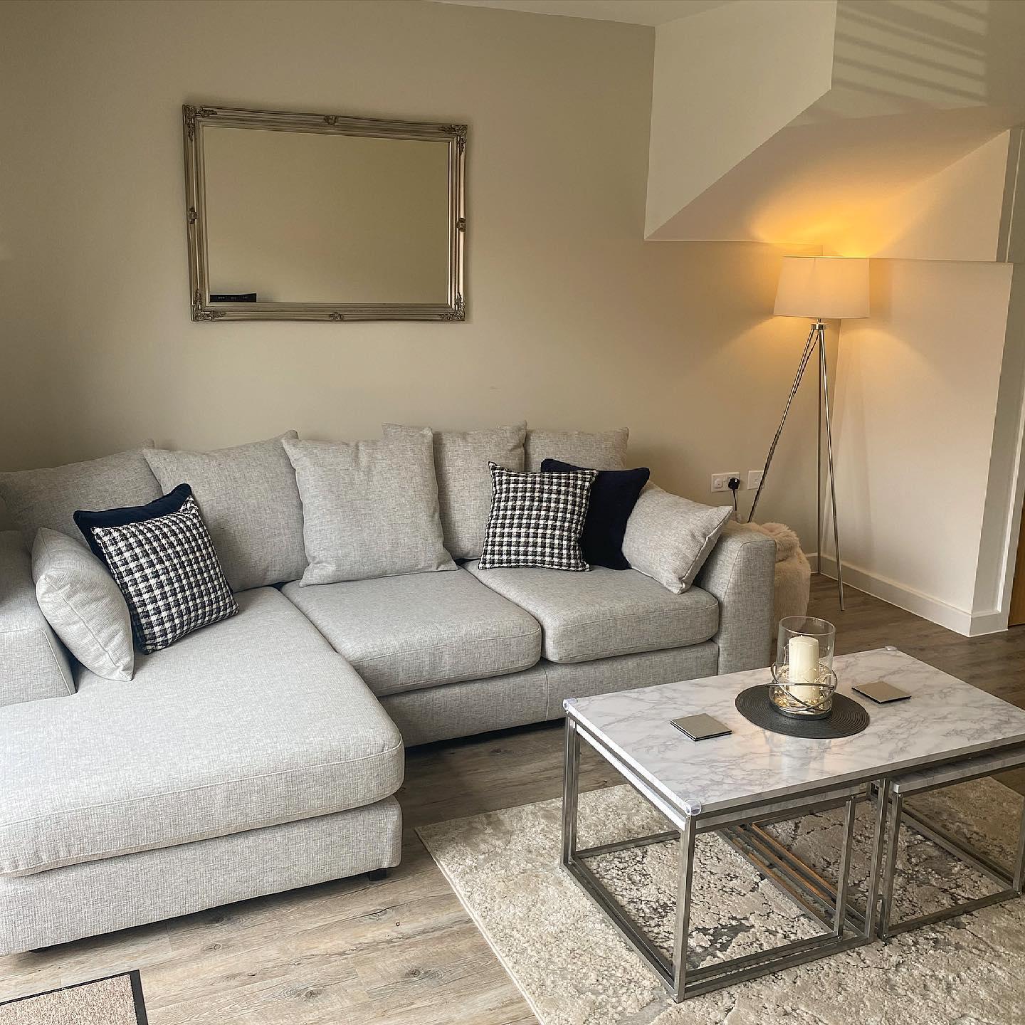 Jay Large Coffee Table - Marble Effect and Chrome