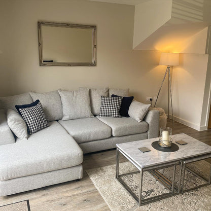 Jay Large Coffee Table - Marble Effect and Chrome