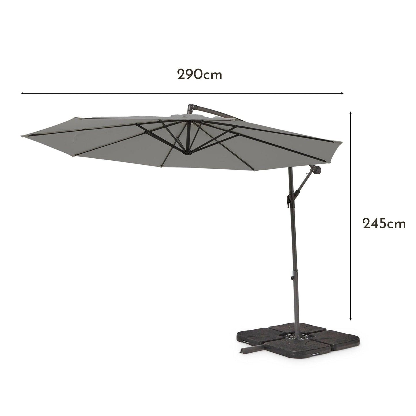 Lennox Table & 8 Lennox Armchairs with Grey Parasol