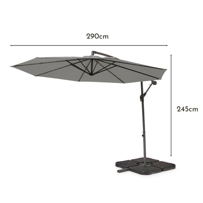 Lennox Table & 8 Lennox Armchairs with Grey Parasol