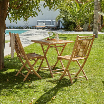 Lila 2 Seater Bamboo Garden Folding Dining Set - Laura James