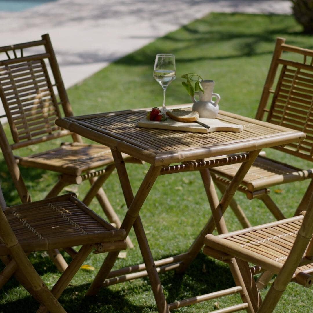 Lila Bamboo Garden Folding Chair - Set of 2