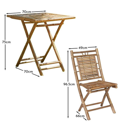 Lila 2 Seater Bamboo Garden Folding Dining Set - Laura James