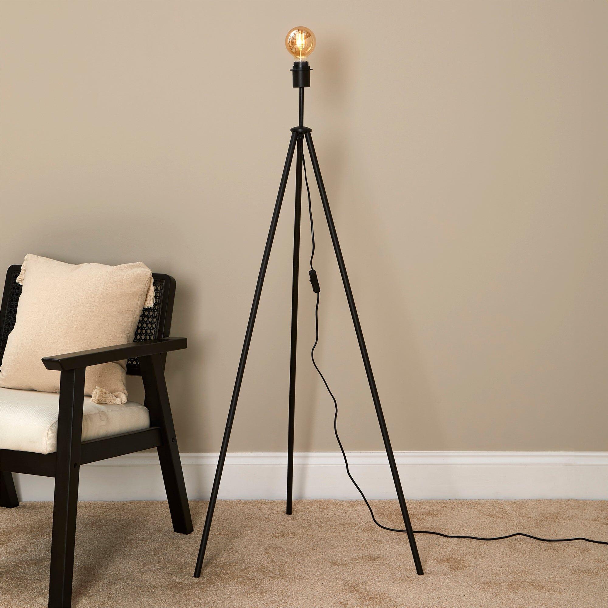 Matt Black Industrial 3 Light Floor Lamp - Laura James – Laura