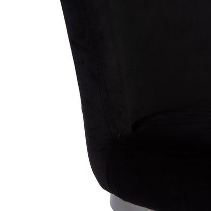 Lola Black Dining Chairs - Set of 2 - Chrome Legs - Laura James 