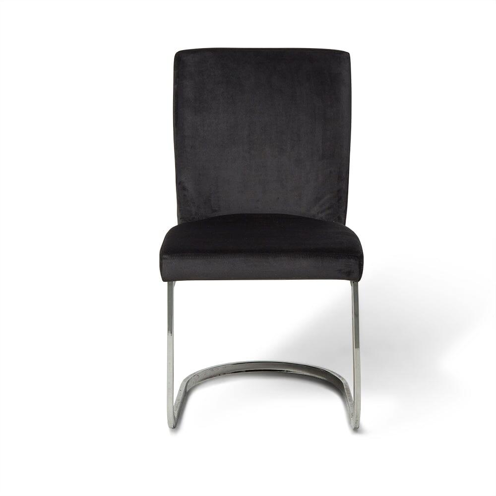 Lola Black Dining Chairs - Set of 2 - Chrome Legs