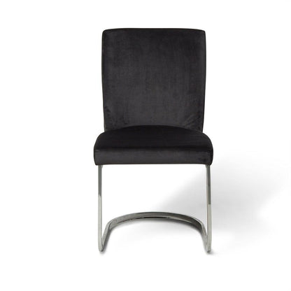 Lola Black Dining Chairs - Set of 2 - Chrome Legs