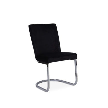 Lola Black Dining Chairs - Set of 2 - Chrome Legs - Laura James 