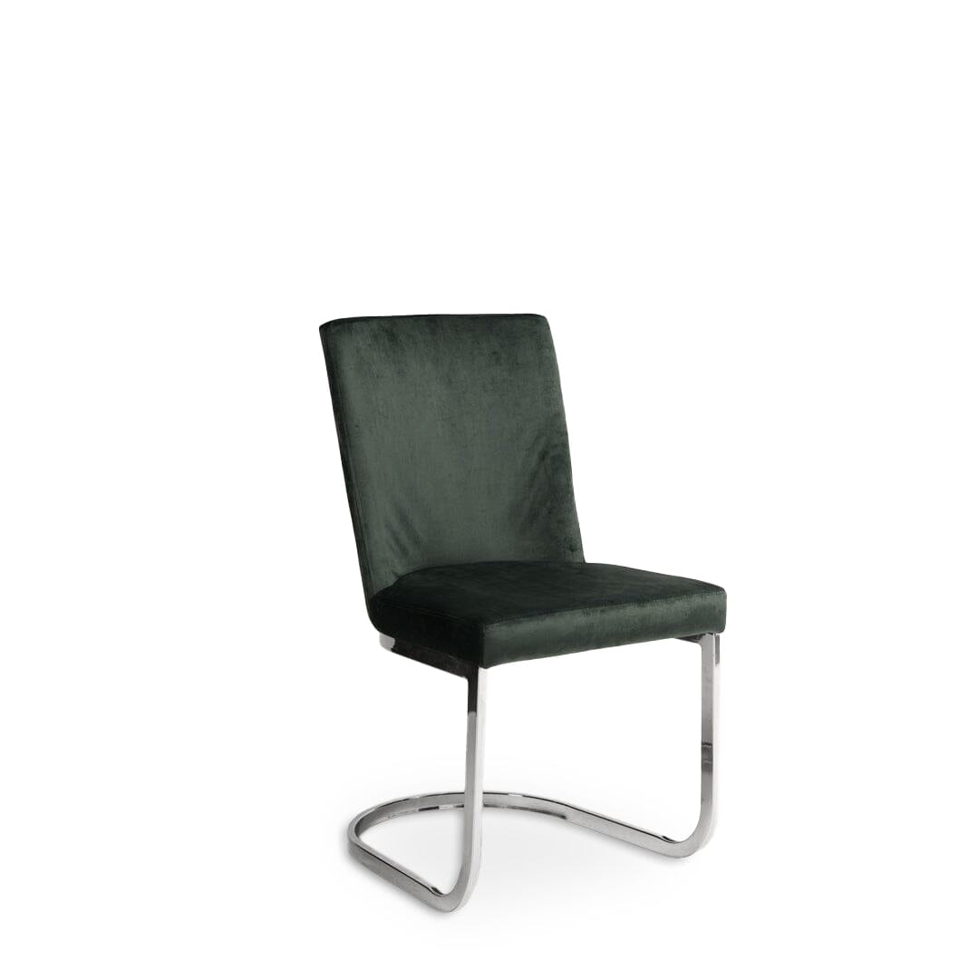 Lola Green Dining Chairs - Set of 2 - Chrome Legs - Laura James