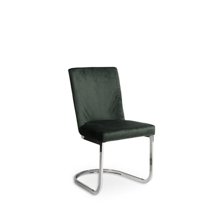 Lola Green Dining Chairs - Set of 2 - Chrome Legs - Laura James