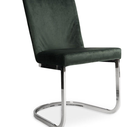 Lola Green Dining Chairs - Set of 2 - Chrome Legs - Laura James