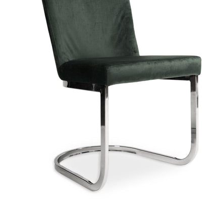 Lola Green Dining Chairs - Set of 2 - Chrome Legs - Laura James
