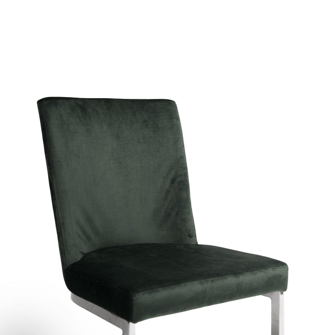 Lola Green Dining Chairs - Set of 2 - Chrome Legs - Laura James