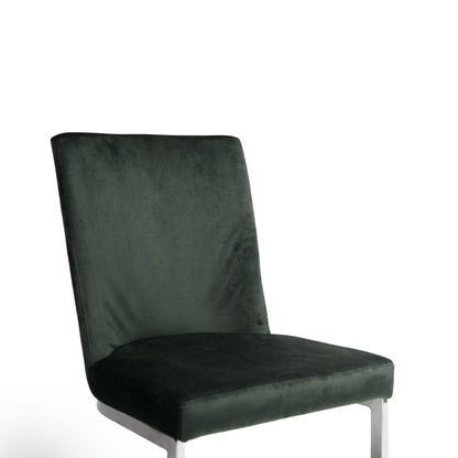 Lola Green Dining Chairs - Set of 2 - Chrome Legs - Laura James