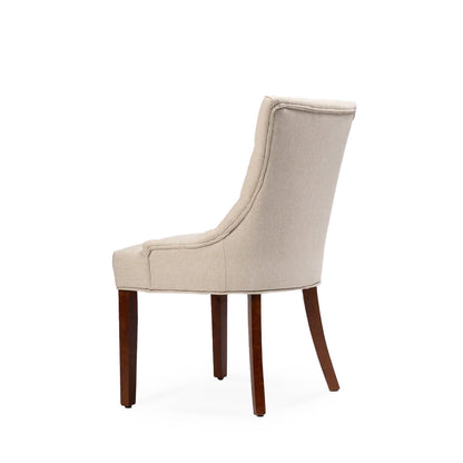 Louis Oatmeal Dining Chairs - Set of 2 - Dark Wood Legs - Laura James 