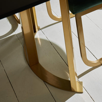 Lua Black Extendable Dining Table with Gold Legs - Laura James