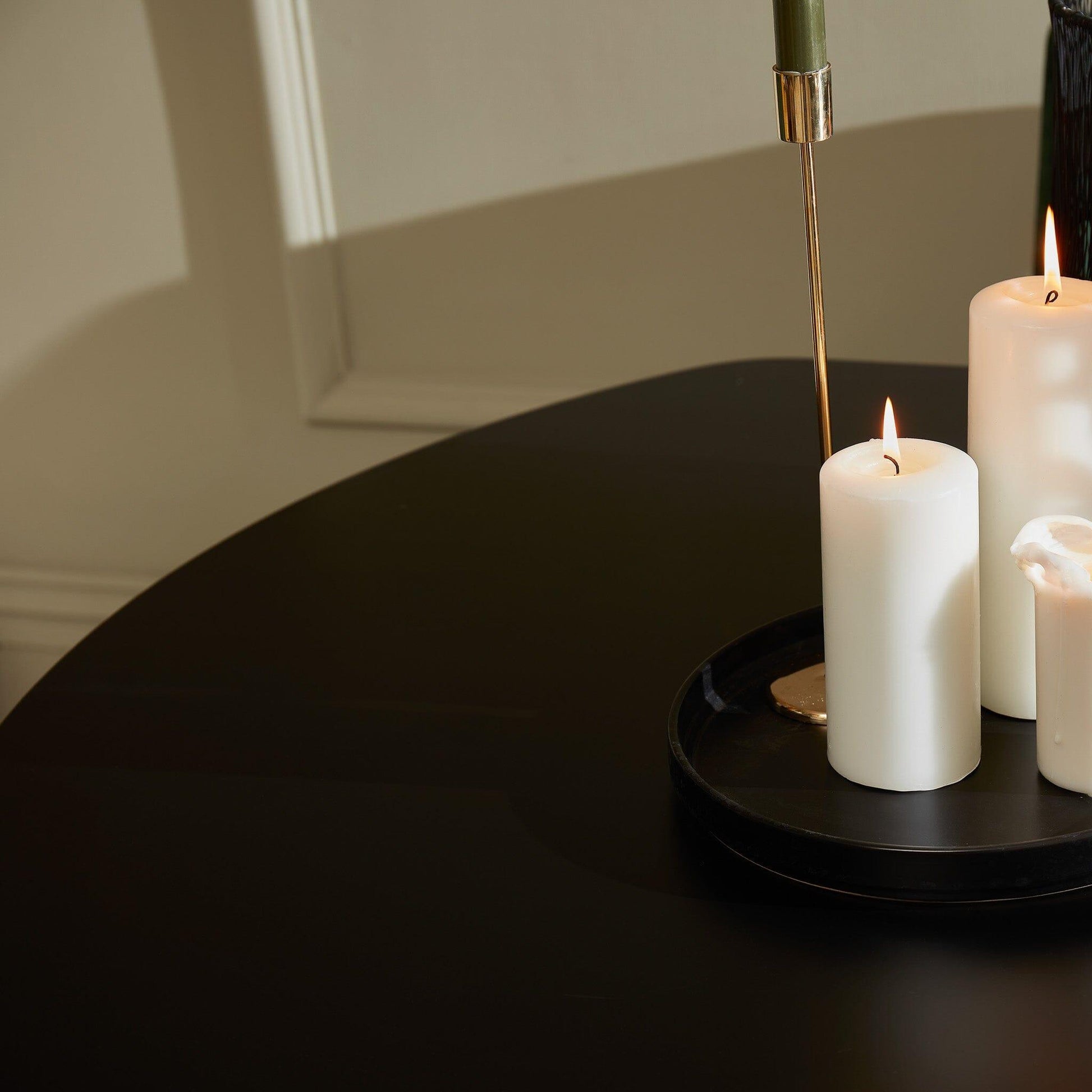 Lua Black Extendable Dining Table with Gold Legs - Laura James