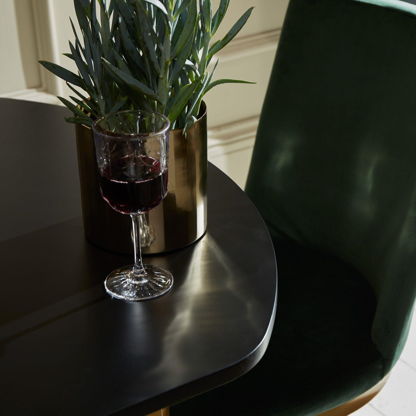 Lua Black Extendable Dining Table with Gold Legs - Laura James