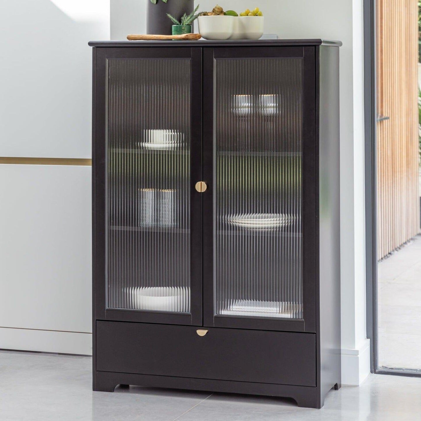 Lua Tall Cabinet in Noir Black - Laura James