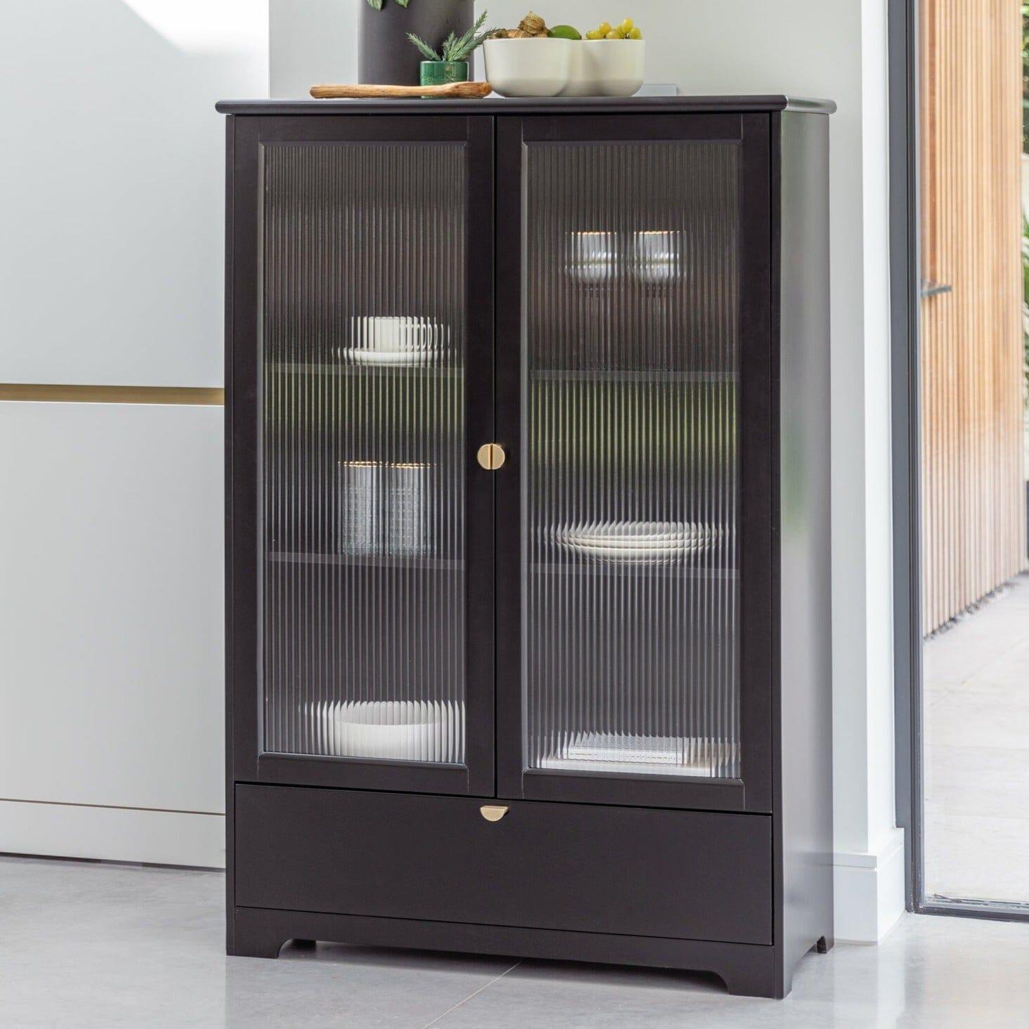 Lua Tall Cabinet in Noir Black - Laura James