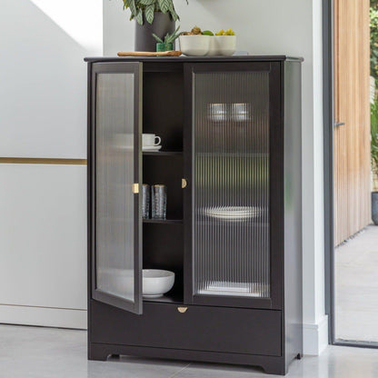 Lua Tall Cabinet in Noir Black - Laura James