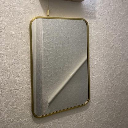 Lyndon 60x40cm Metal Rectangular Mirror - Gold - Laura James