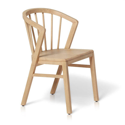 Wooden Spindle Dining Chairs Set of 2 - Pale Oak - Laura James