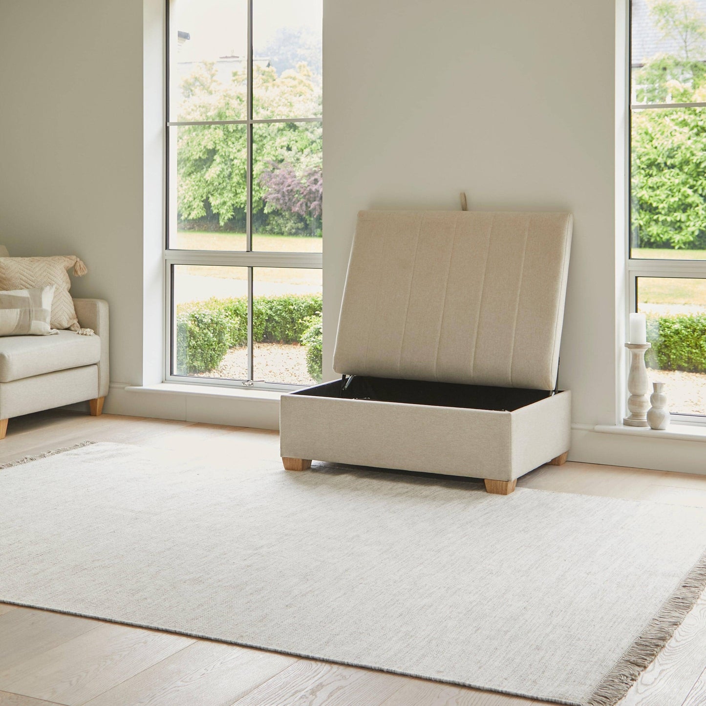 Madeleine Bed in a Box - Sand with Whitewash Oak Legs - Laura James