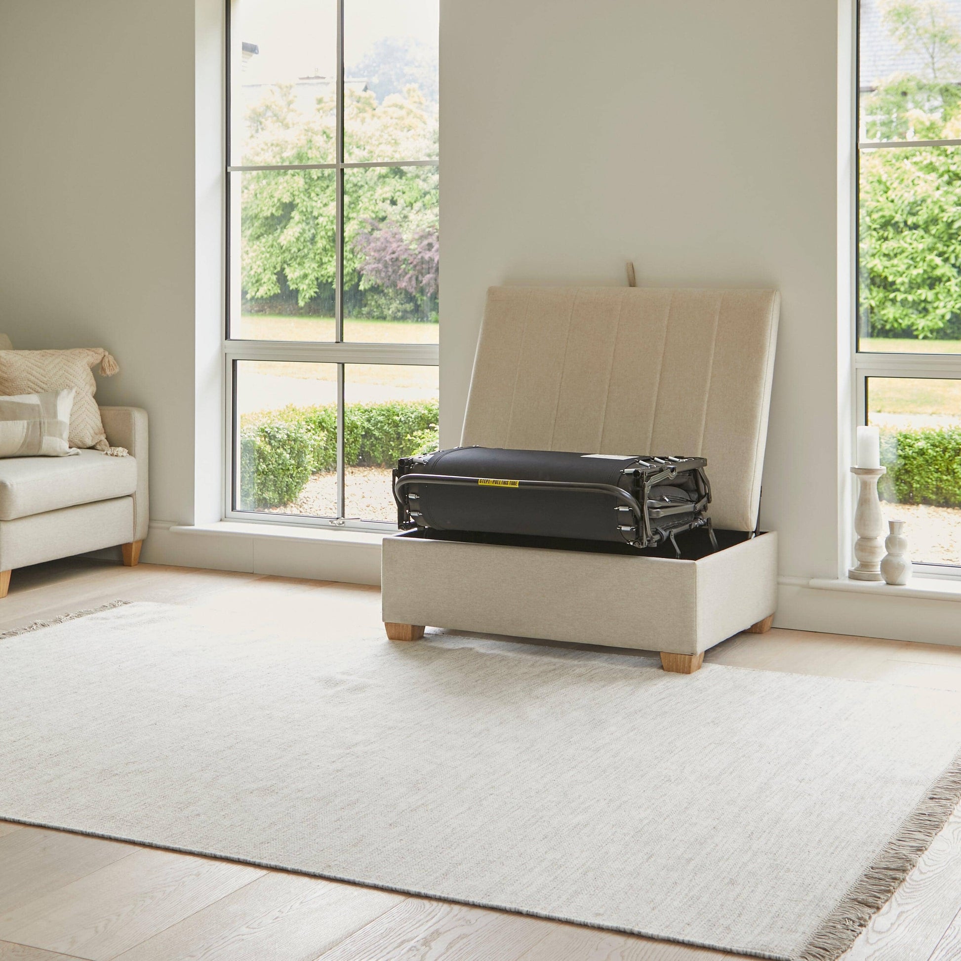 Madeleine Bed in a Box - Sand with Whitewash Oak Legs - Laura James