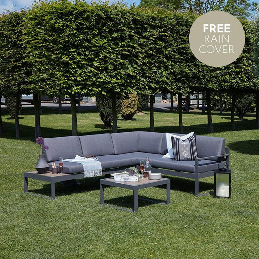 Maia 5 Seater Garden Interchangeable Sofa Set - Grey - Laura James