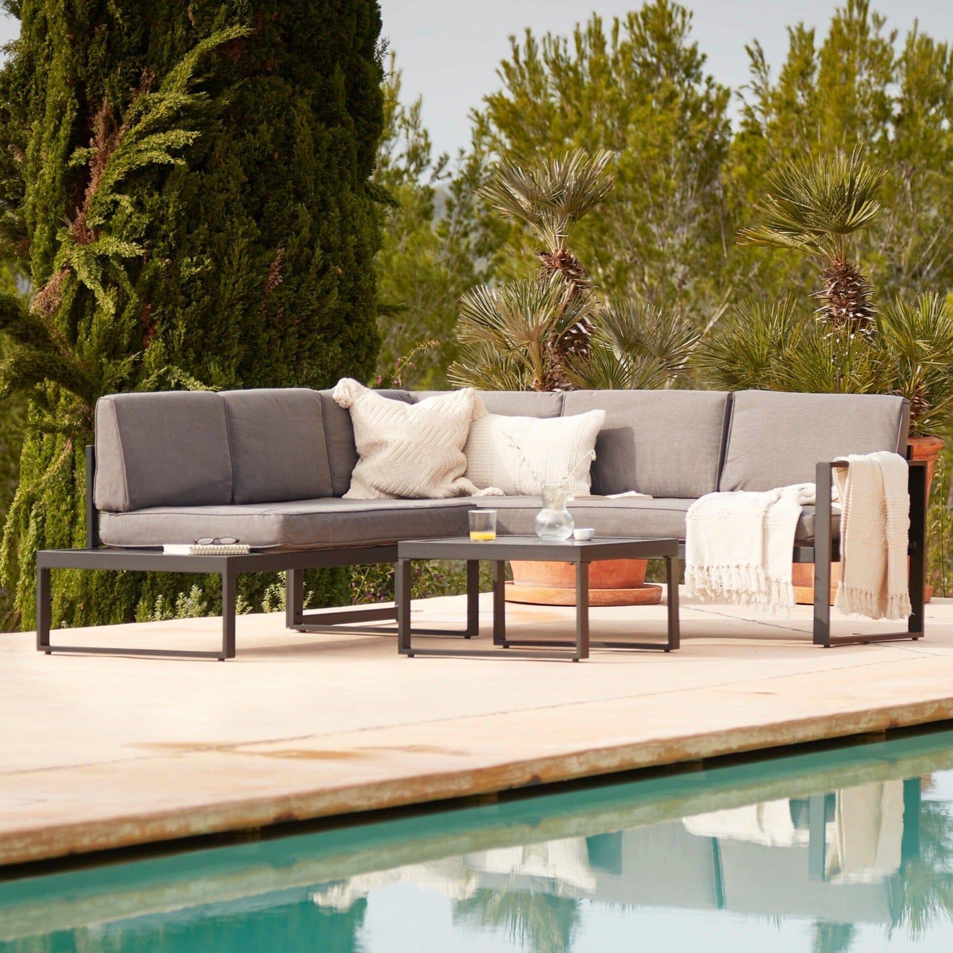 Maia Seater Garden Interchangeable Sofa Set Grey – Laura James