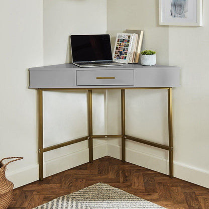Marie Corner Desk - Grey - Laura James
