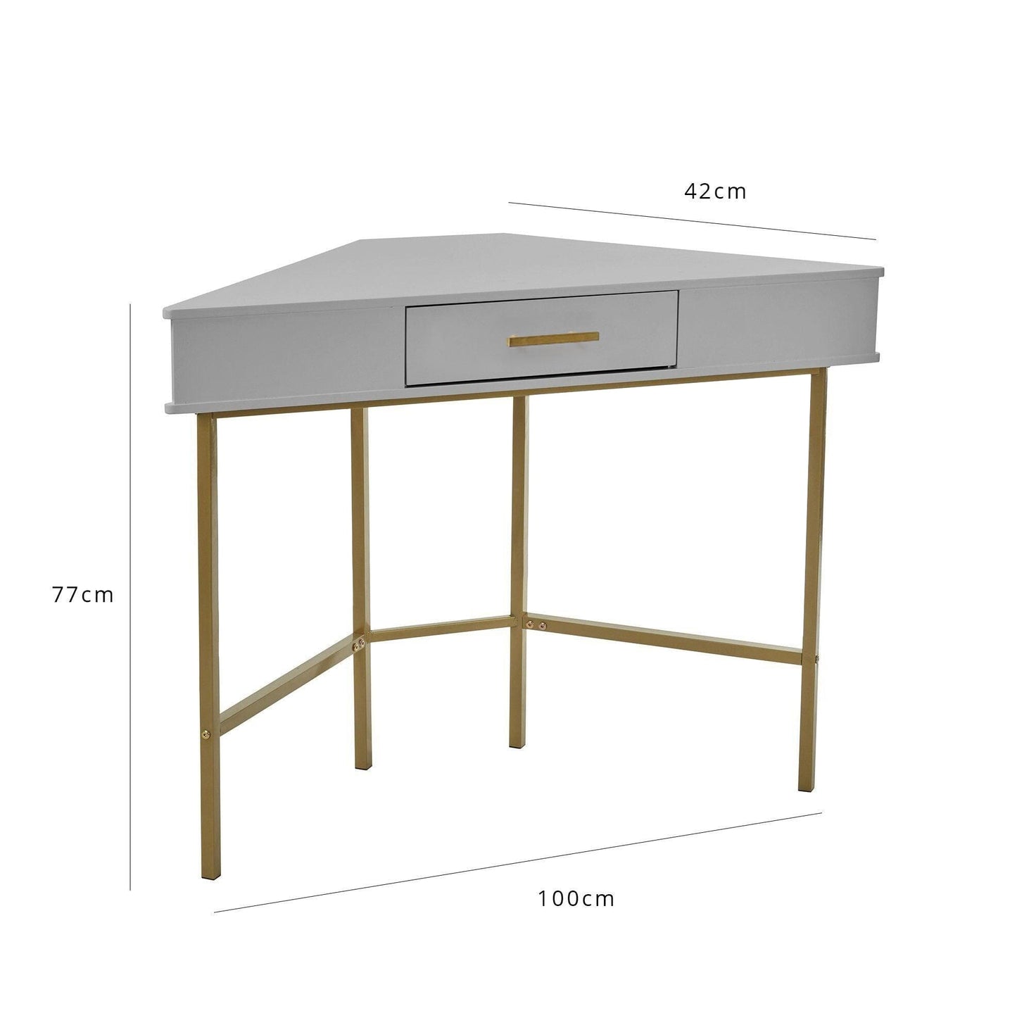 Marie Corner Desk - Grey - Laura James