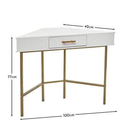 Marie Corner Desk - White - Laura James 