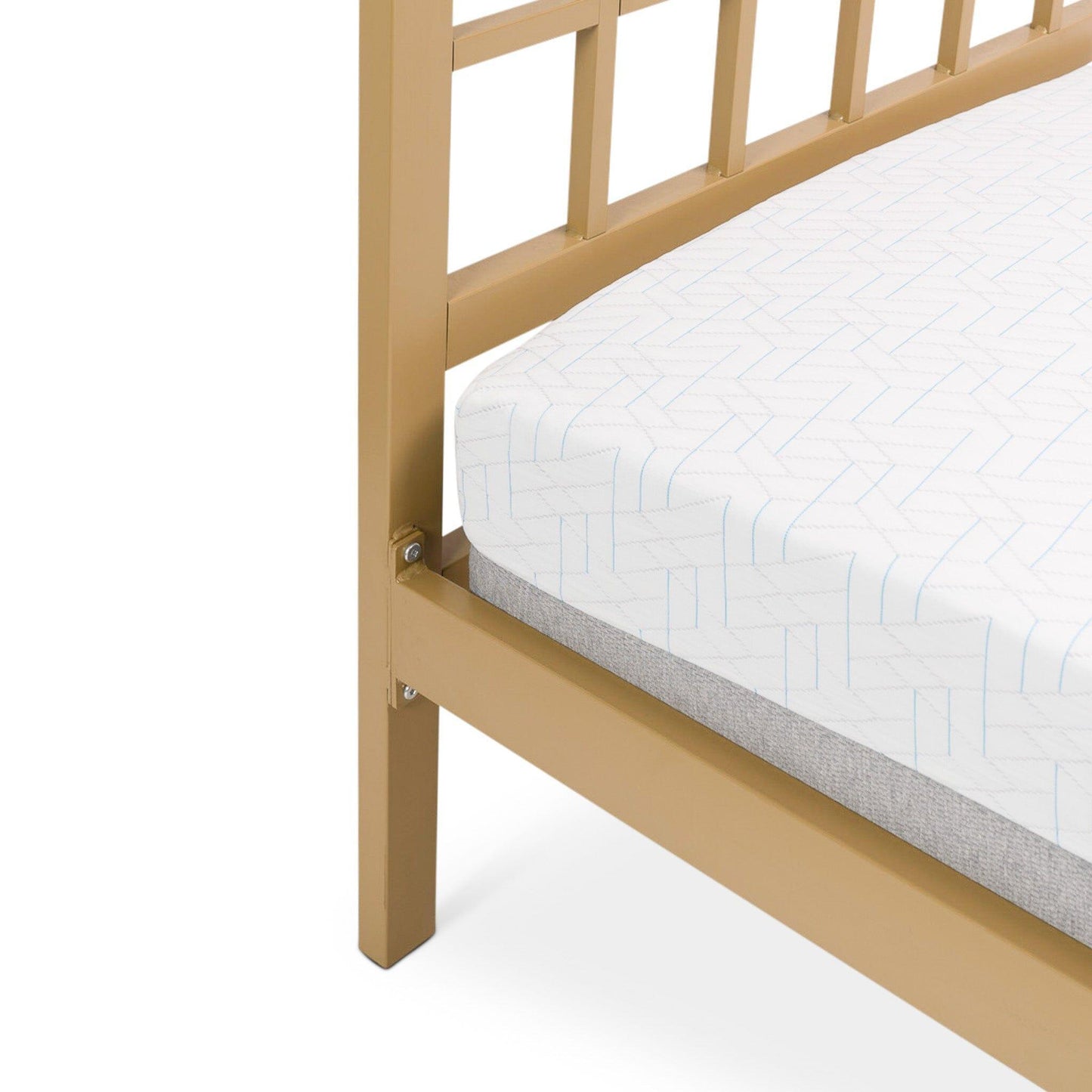 Marie Single Size Bed - Gold Metal