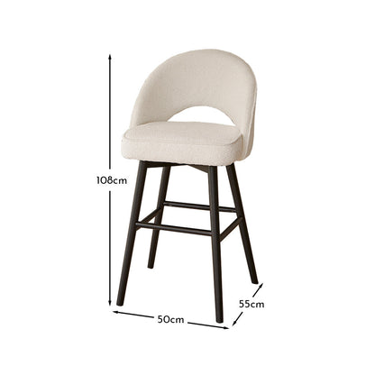 Marilyn Bar Stool- Boucle with Black Legs