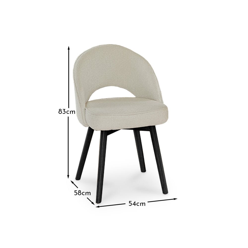 Marilyn Boucle Dining Chairs with Black Legs - Set of 2 - Laura James