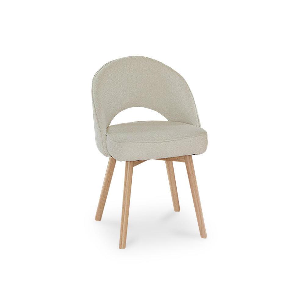 Marilyn Boucle Dining Chairs - Set of 2 - Whitewash Oak Legs - Laura James 