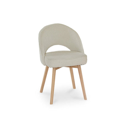 Marilyn Boucle Dining Chairs - Set of 2 - Whitewash Oak Legs - Laura James 