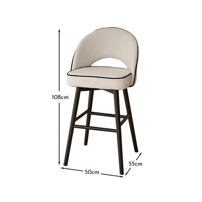 Marilyn Barstool - Ivory with Black Oak Legs