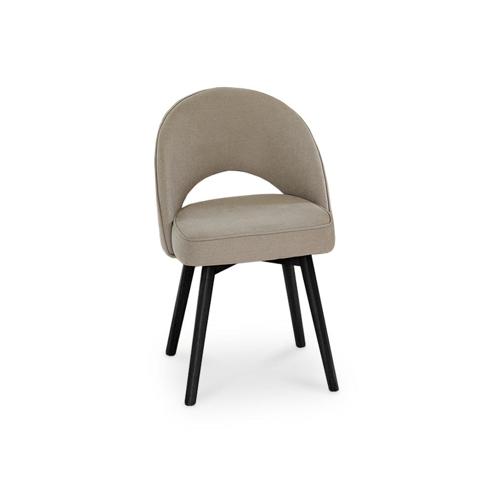 Marilyn Soft Beige Dining Chairs - Set of 2 - Black Oak Legs - Laura James 