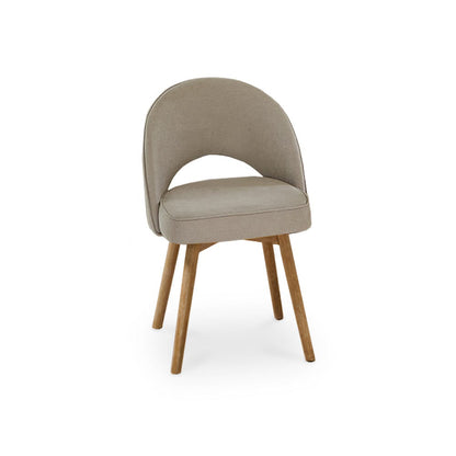 Marilyn Soft Beige Dining Chairs - Set of 2 - Chalked Mango Wood Legs