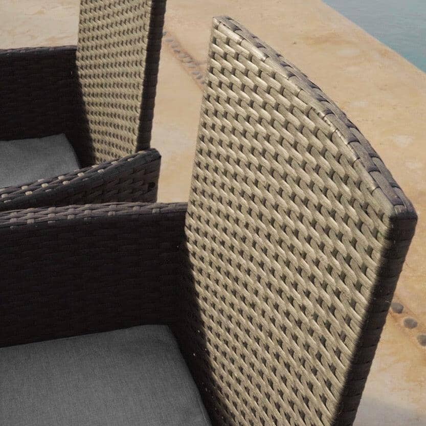 Marston 4 Seater Rattan Dining Set - Black