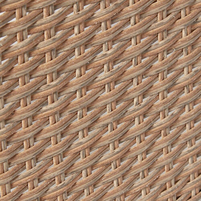 Marston 6 Seater Rattan Dining Set with Grey Premium Parasol - Natural Brown