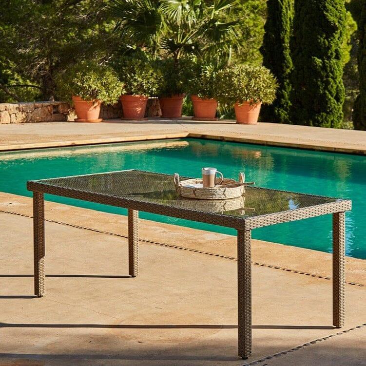 Outdoor Dining Glass Top Wrought Iron Dining Table Series 50 72 X