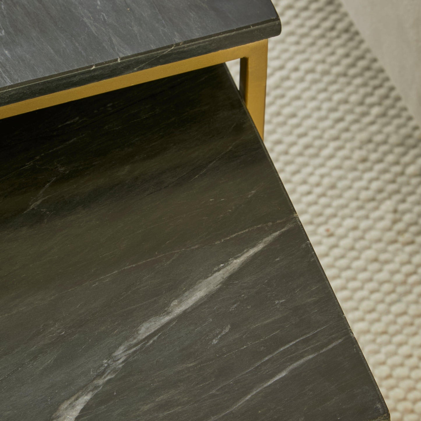 Nara Marble Nest of Tables with Gold Legs - Laura James